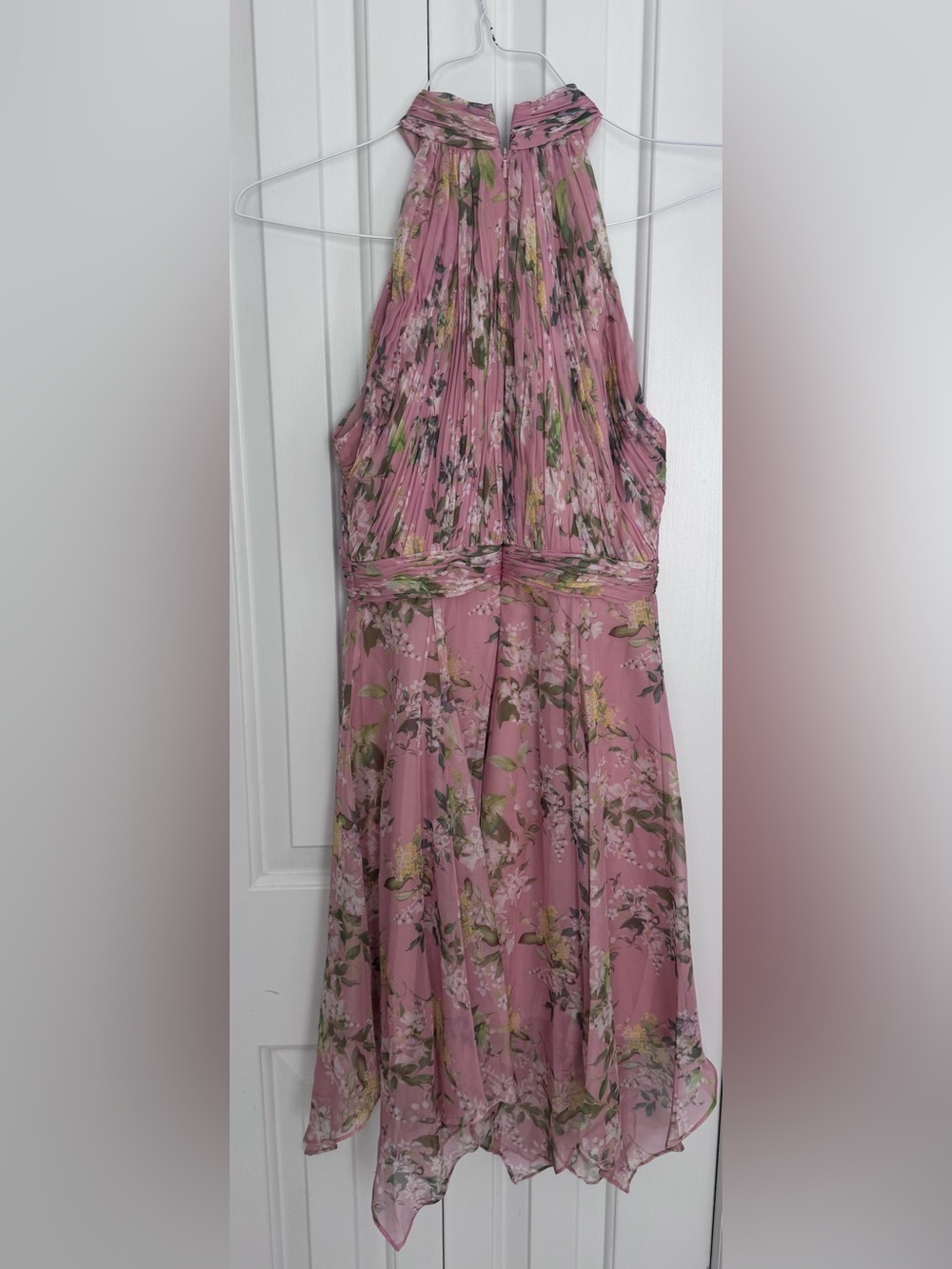 Mac Duggal Pink Floral Pleated Women’s Wedding Dress